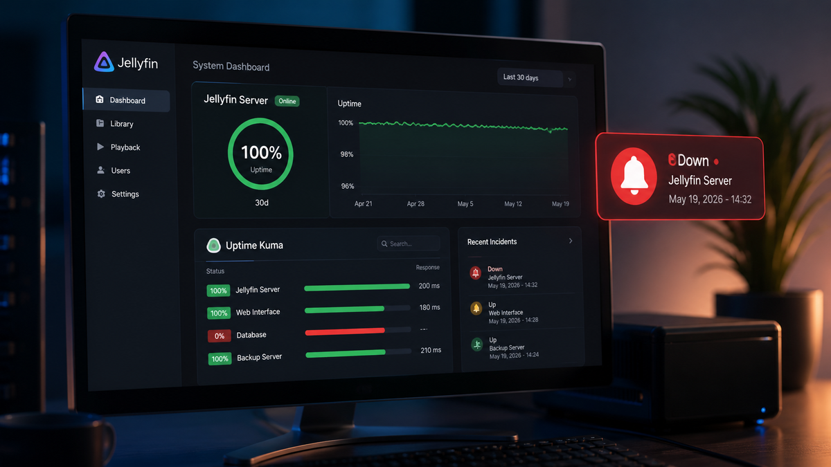 Monitor Jellyfin Server Uptime with Uptime Kuma: Setup, Alerts, and Dashboard (2026)