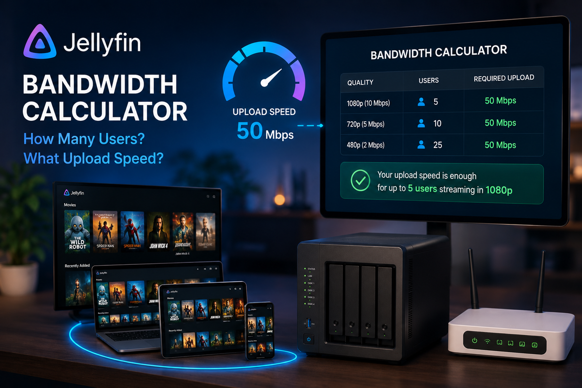 The Jellyfin Bandwidth Calculator: How Many Users Can Your Upload Speed Handle? (2026)
