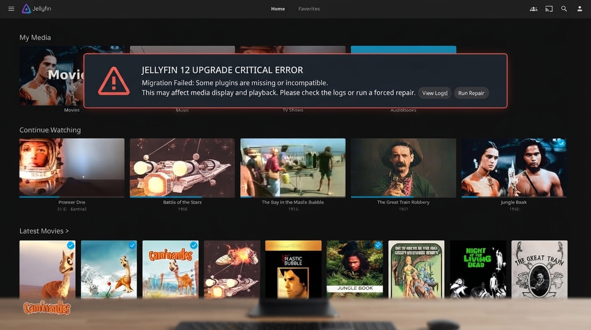 Jellyfin 12.0 Upgrade Problems: Migration Failed, Plugins Missing, Clients Cannot Log In